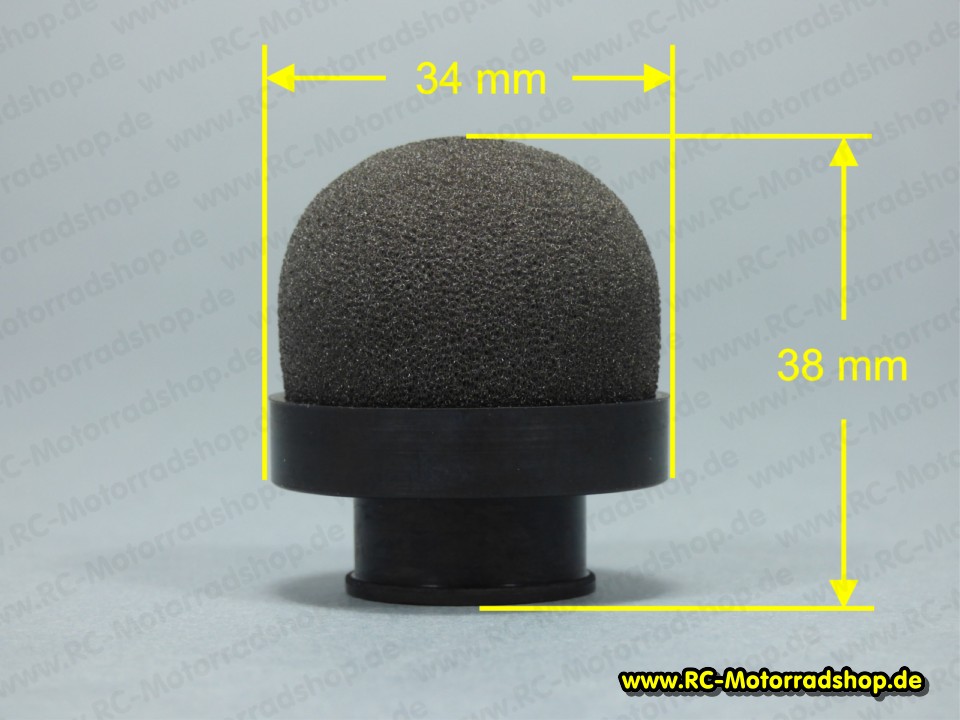 BR1004: Schaumstoff Luftfilter für Anschluss bis ca. Ø15mm BR1004